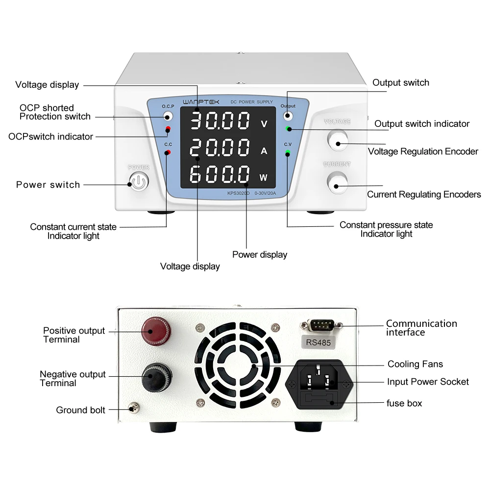 Wanptek RS485/RS232 Lab Progra - Programmable Dc Power Supply 60V 10A ulasan dan harga